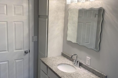 bathroom remodel in gray tones