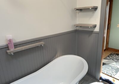 new soaking tub and shower